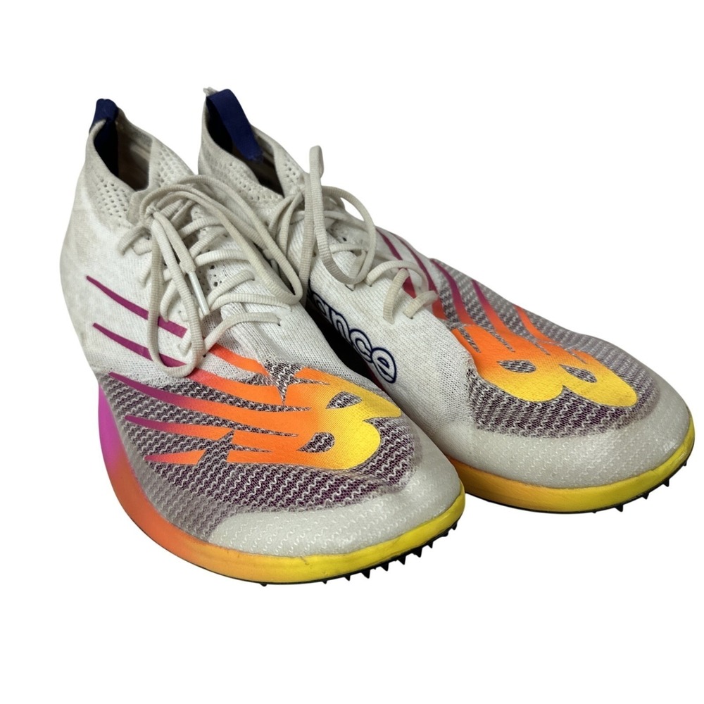 New Balance FuelCell MD-X Track Spikes Men 11 D White Orange Pink UMDELRE2